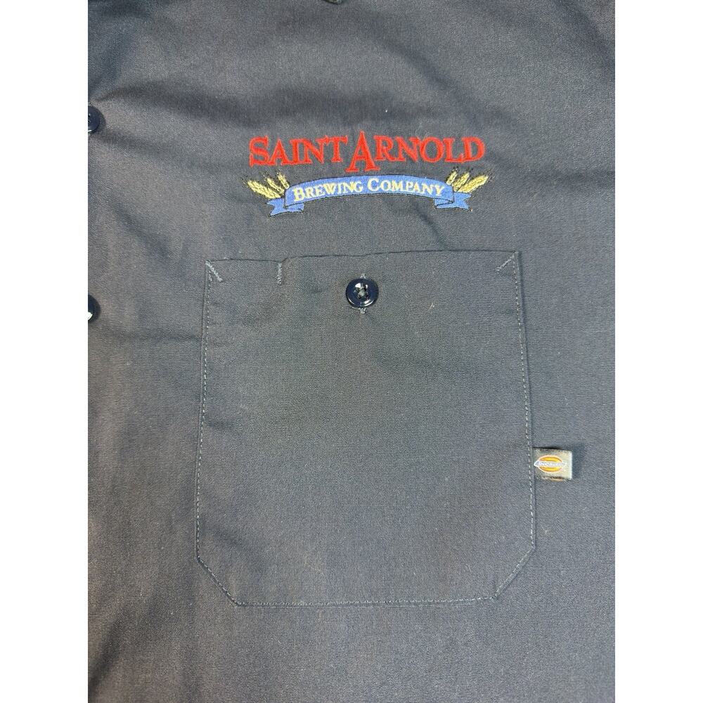 Saint Arnold Brewing Dickies Work Shirt Mens 2XL Blue SS Button Down Uniform - Picture 2 of 7